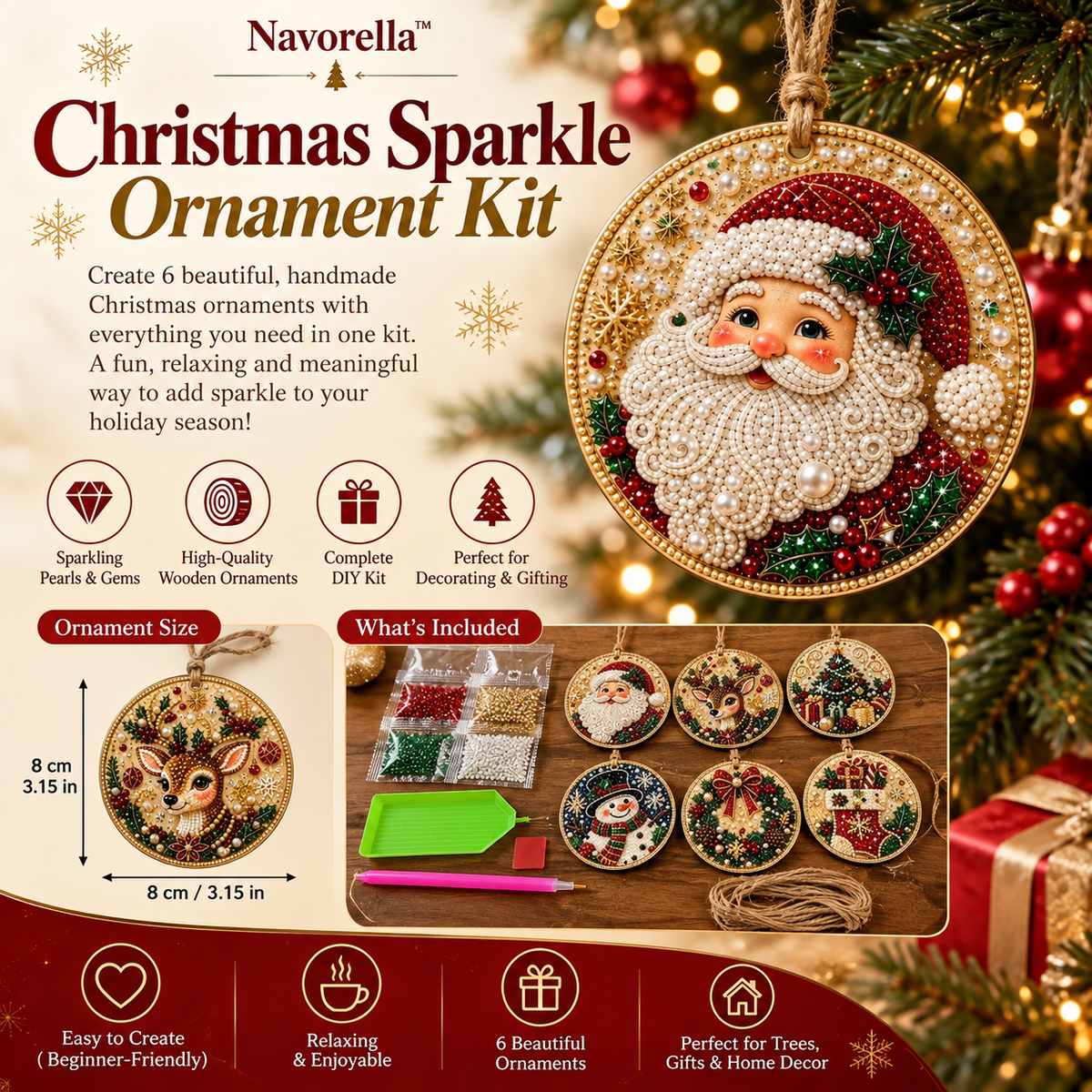 Navorella™ Christmas Sparkle Ornament Kit