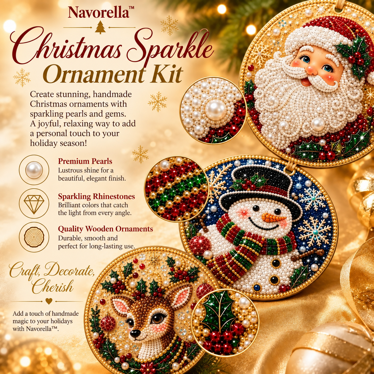 Navorella™ Christmas Sparkle Ornament Kit
