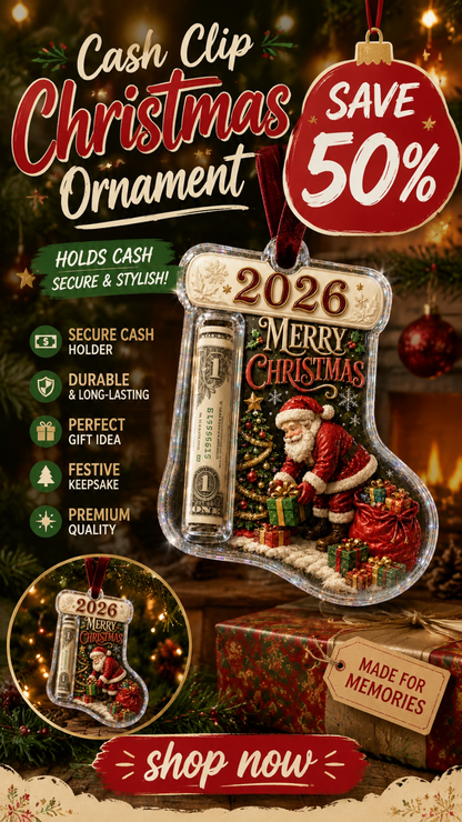 🎅 2026 Christmas Gift 50% Off--Cash Clip Christmas Tree Ornament – Novelty Holiday Money Gift Clip | 9 Festive Styles