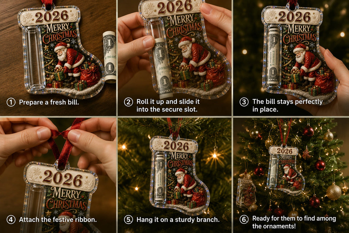 🎅 2026 Christmas Gift 50% Off--Cash Clip Christmas Tree Ornament – Novelty Holiday Money Gift Clip | 9 Festive Styles